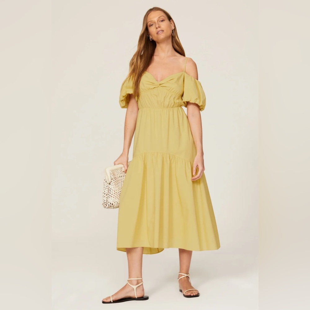 VINCE off the shoulder tiered dress